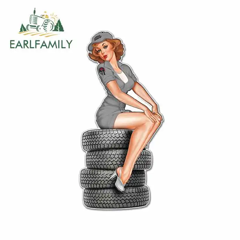 EARLFAMILY 13 см x 6 5 шины Ретро Pinup Girl Locker ящик с инструментами наклейки для ноутбука США