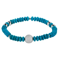natural healing howlite chryscolla stretch bracelet for men women fashion handmade crystal elastic bracelet with brass beads