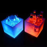 drop shipping 5l waterproof led color changing plastic ice bucket bars nightclubs led light up champagne beer bucket bars