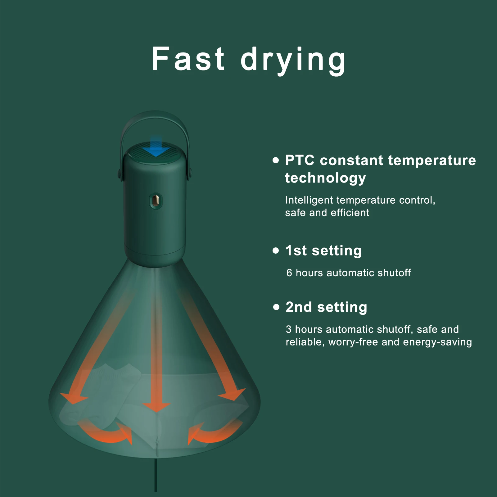 Портативная сушилка для одежды мини с автоматическим отключением компактная