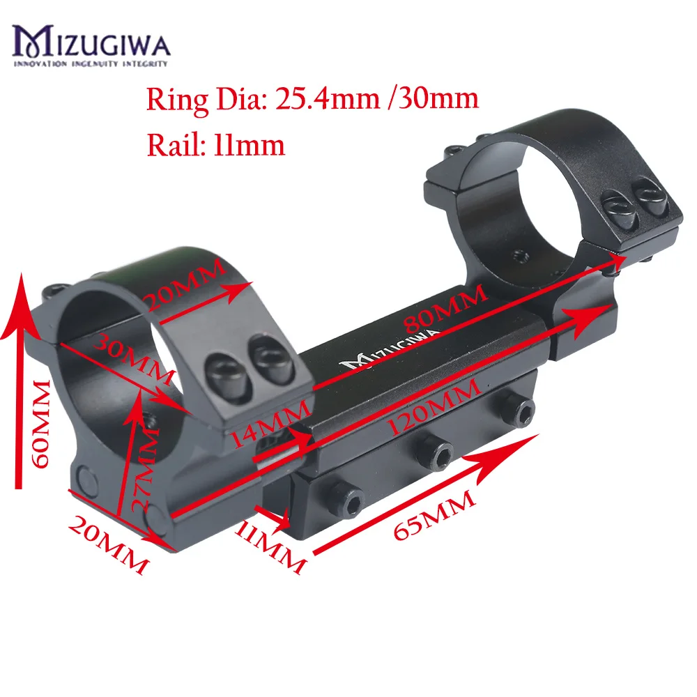 Rail 11mm Mizugiwa одна штука 25,4 мм/30 мм пневматическое Крепление кольцо ж/стоп контактный адаптер 20 мм Пикатинни ласточкин хвост Вивер пистолет пневматическая винтовка - Цвет: Rail 11mm