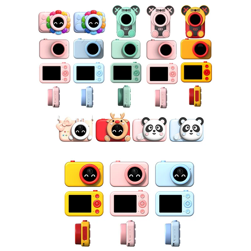 

Kids Camera HD Digital Camera Cute Cartoon Animal Shape 2.4 Inch IPS Screen Mini Camera For Children Toy Education Gift For Kid