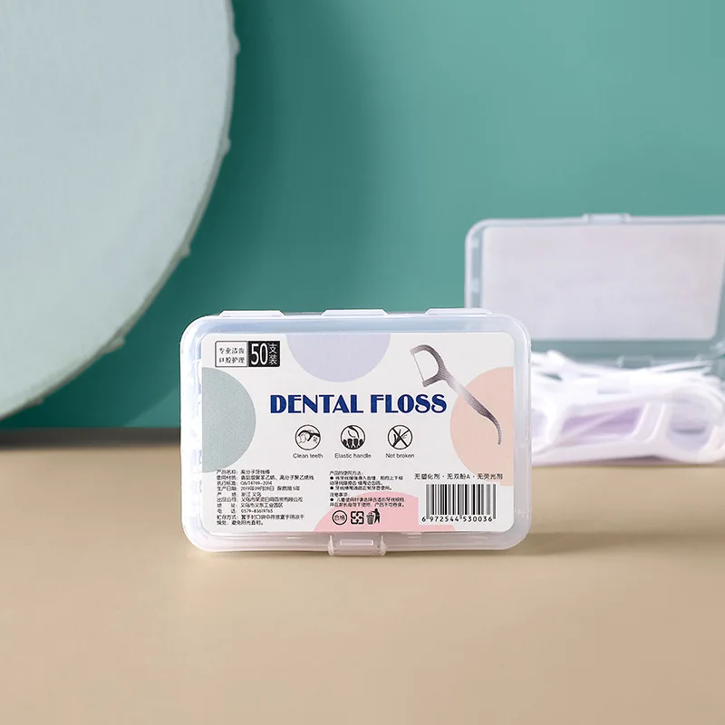 50 шт./кор. зубная нить бытовой палка для размещения между прутьями чистки зубов