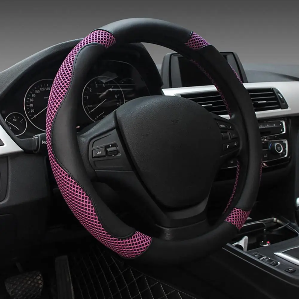 

High-quality Materials Car Steering Wheel Cover Breathable And Non-slip Fit Most Car Styling For Diameter 37- 38cm Accessories