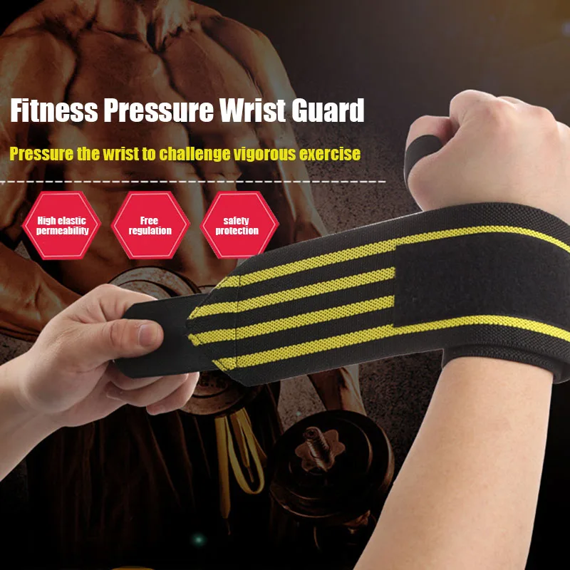 

Newly 1 Pair Wristband Wrist Supports Brace Straps Wraps for Weight Lifting Sports S66