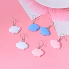 Милые висячие серьги в форме облака для женщин и девочек, 3 цвета, милые серьги-крючки, ювелирные изделия, подарок, оптовая продажа, подарки