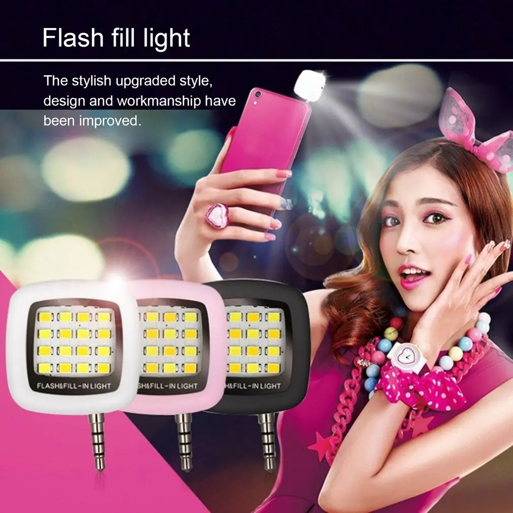 Universal Selfie LED Ring Flash Light Portable Mobile Phone 
