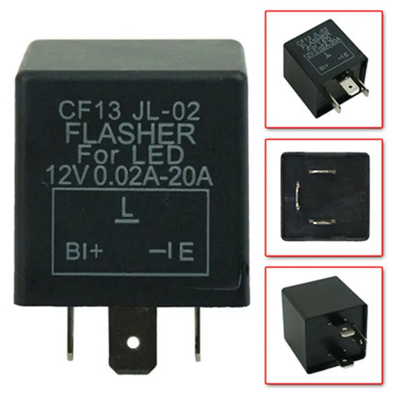 

Waterproof 12V LED Flasher Relay Adjustable Frequency CF13 CF14 3 Pin For Car Turn Signal Indicator Blinker Light