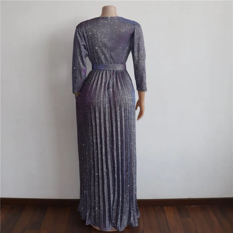 African dresses for women New hot selling popular Colorful bronzing Women party long dress v-neck younger girl |