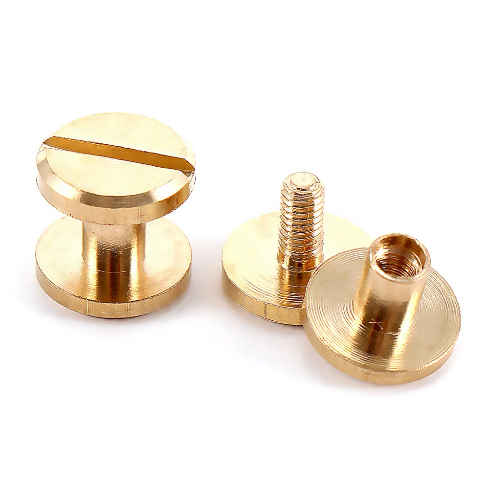10 наборов полезный однотонный винт для ногтей заклепки из чистой меди двойная