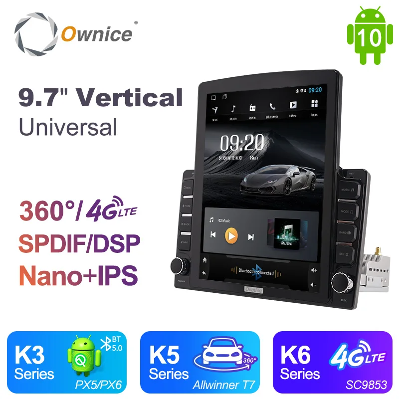 Автомобильный DVD-плеер Tesla Style 9 7 дюйма PX6 IPS Android 10 0 64 ГБ ROM 4 Гб RAM 4G GPS авторадио для VW