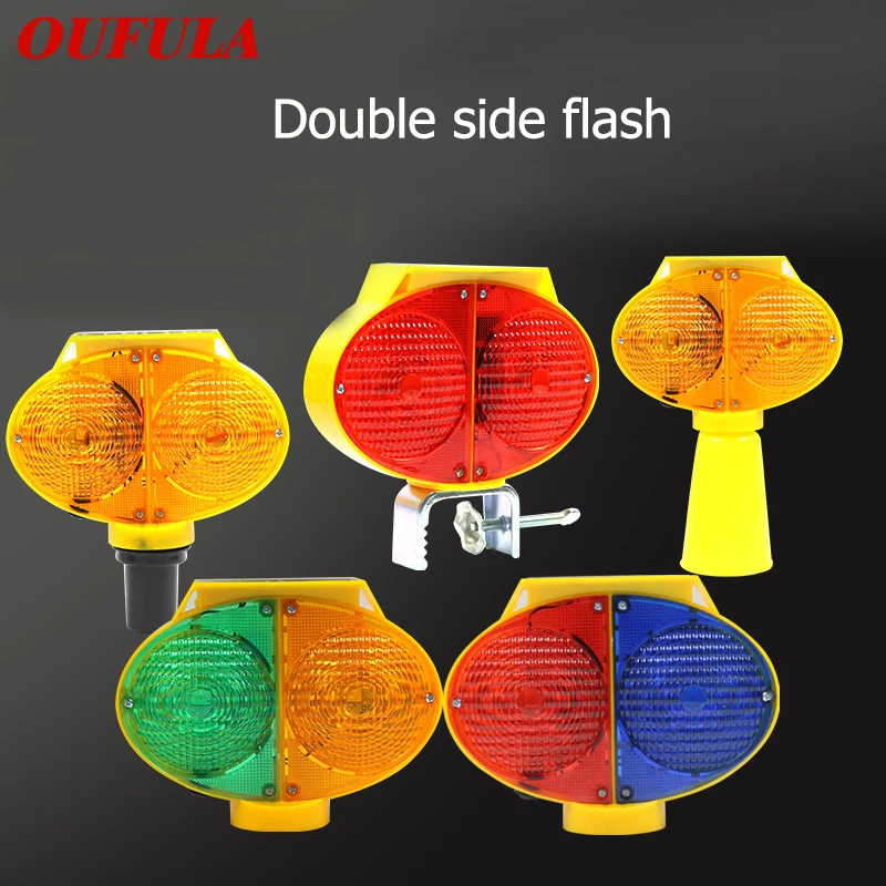 

OUFULA Solar Indicator Lights LED Multicoloured Cat eye For Street Road Construction Night Warning