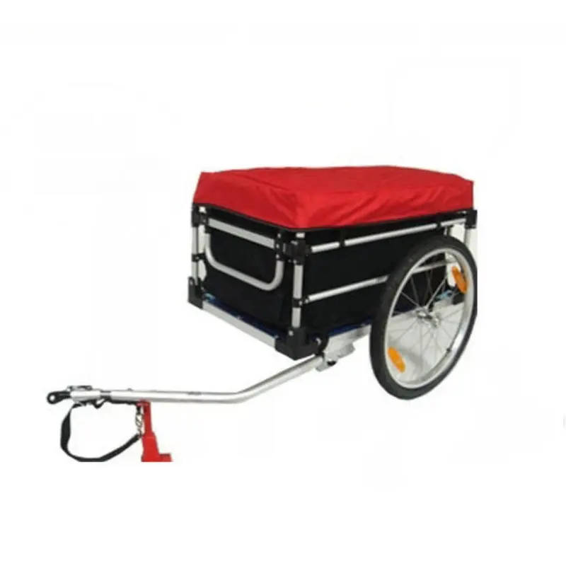 20 Inch Bike Cargo Bicycle Trailer With Rain Cover, Aluminium Alloy Frame Wagon Kids Cart