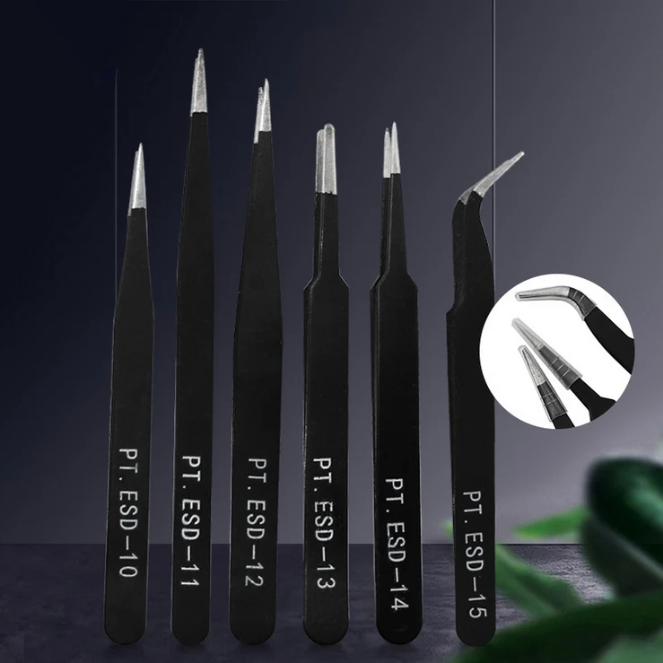 Гальванические Нескользящие пинцеты из нержавеющей стали 6 шт. зажим для прыщей