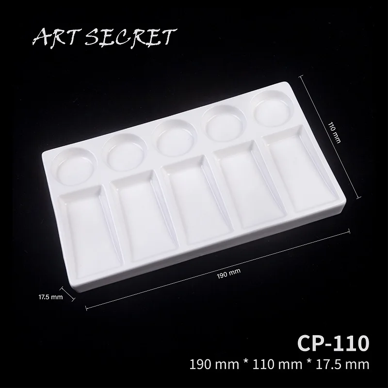 

Samina Simple Ceramic Multi-grid Palette Watercolor Painting White Porcelain Color Palette Art Supplies