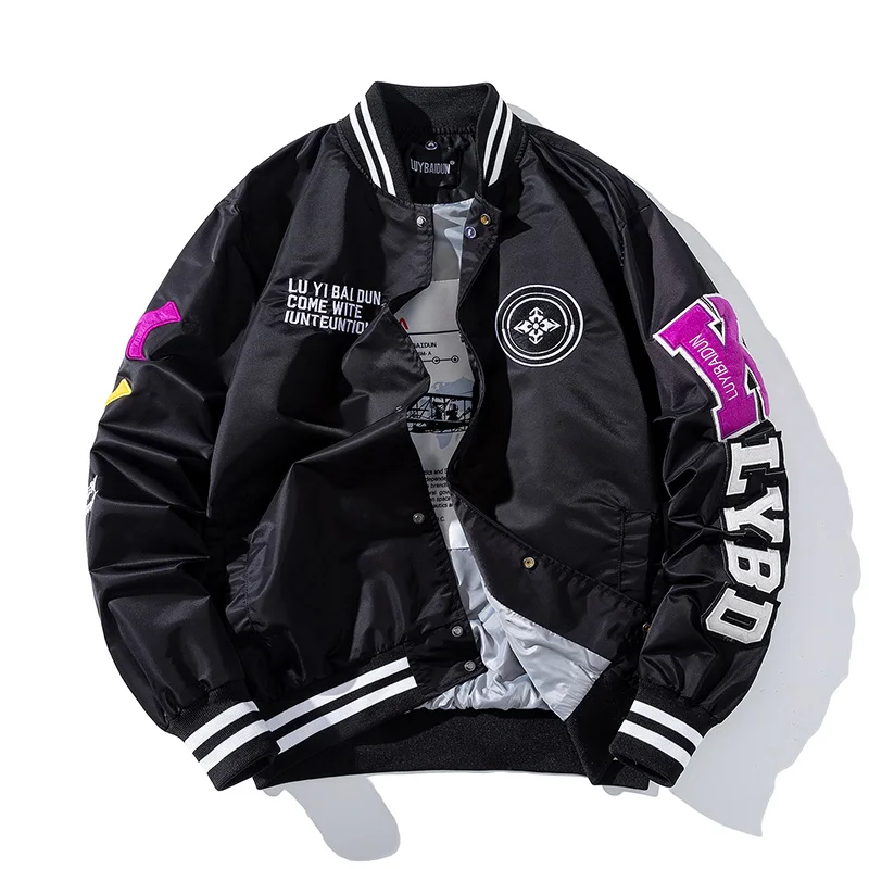 

Spring Autumn Hip Hop Baseball Jacket Men Women Embroidery Jacket Letter Streetwear Jacket Fashion Vintage Windbreaker Couples
