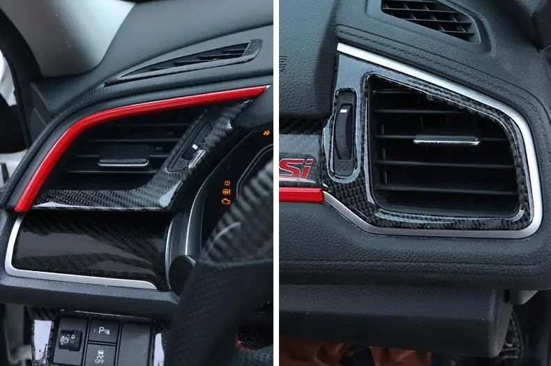 Наклейки для салона автомобиля из углеродного волокна, Накладка для Honda Civic 10th Gen, автомобильные декоративные аксессуары