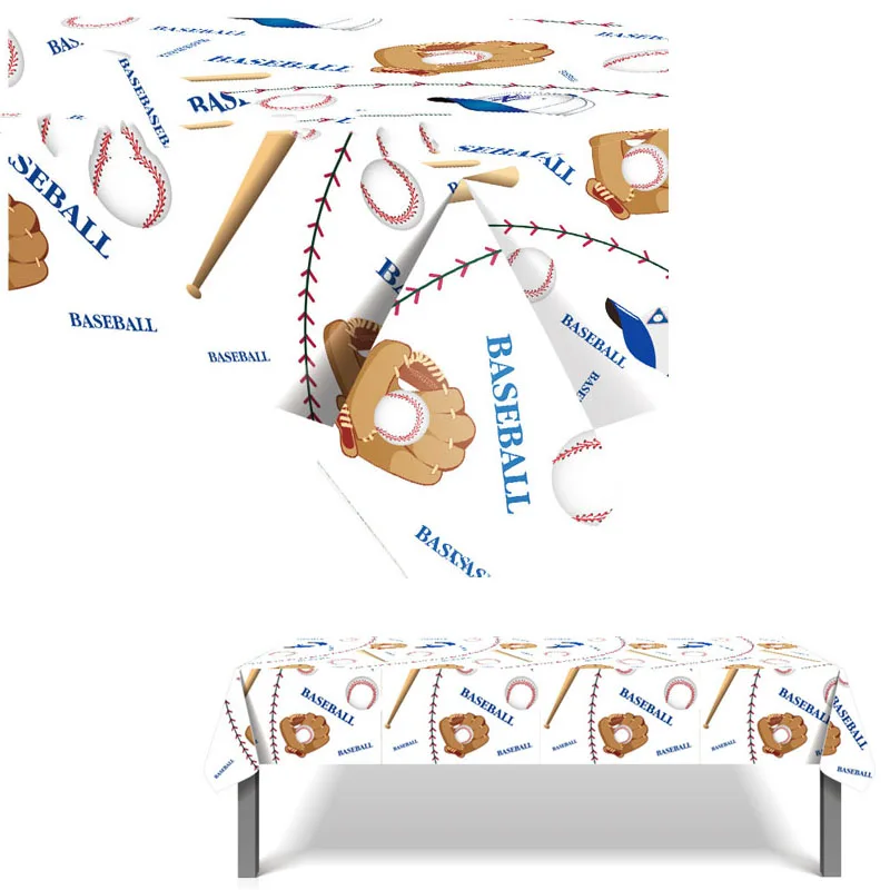 

12Pcs Disposable Party Printed Baseball Games Theme Tablecloth 130* 220Cm Party Tablecloth Pe Party Tablecloth 2021