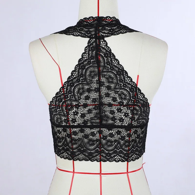 

SHUJIN Women Summer Hollow Out Bralette Solid Lace Sexy Floral Beauty Back UnderwearVest Female Lingerie Corset Top Corset Top