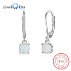 Женские серьги-кольца из стерлингового серебра 925 пробы с белым опалом, модные свадебные серьги, подарок для матери (Jewelora EA103241)