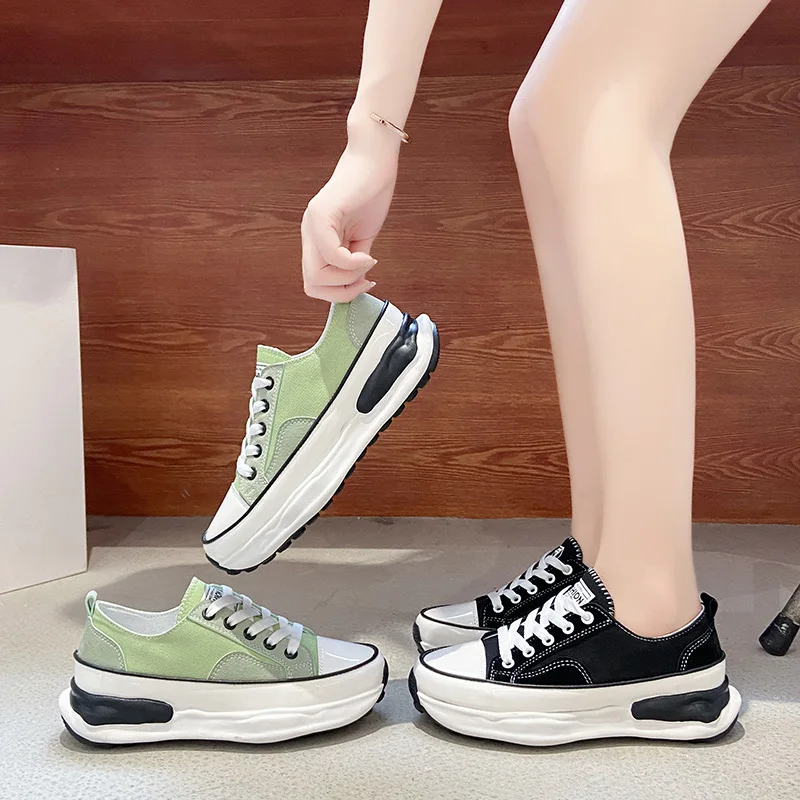 

Thick-soled Canvas Shoes Women's Shoes Thin Section Breathable 2021 New Sports Forrest Gump Shoes Shoes