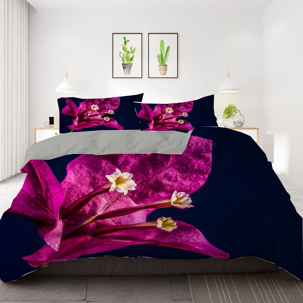 

ZEIMON Floral Bedding Set 3D Print Leaves Duvet Cover with Pillowcase King Queen Single Size For Kids Teens Home Textiles
