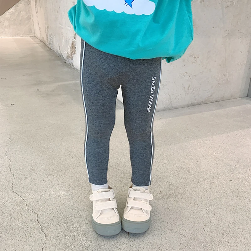 

Леггинсы для девочек, Спортивные Повседневные хлопковые брюки с надписью, для детей 2-10 лет, на весну и осень