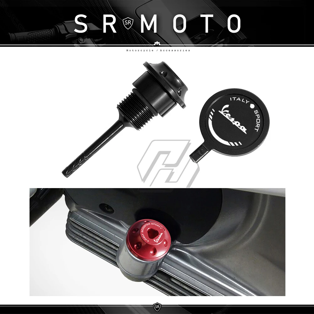 

Motorcycle Dipstick Oil Screw Drain Plug Cap Case for Vespa GTS200 GTS250 GTS300 2013-2017