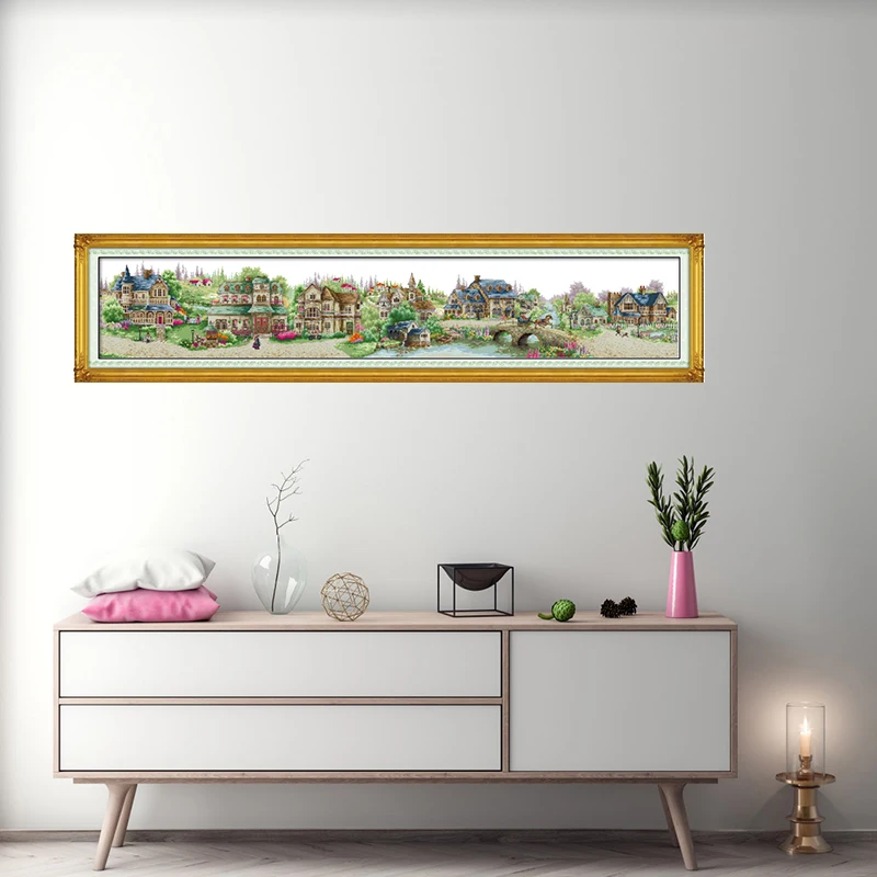 Европейский город домашний декор вышивка крестом наборы сделай сам вышивальные