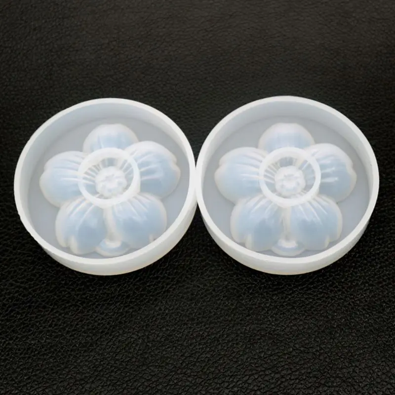 

DIY Crystal Epoxy Cherry Blossoms Mold Handmade Mirror Pendant with Hole Silicone Mould L4ME