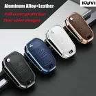 Чехол для автомобильного складного ключа из сплава и кожи, чехол-держатель для Peugeot 3008 208 308 508 408 2008 307 Citroen C4 C4L CACTUS C3 C6 C8