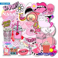 50pcs vsco girls kawaii pink fun sticker for diy mobile phone laptop luggage suitcase skateboard fixed gear decal stickers
