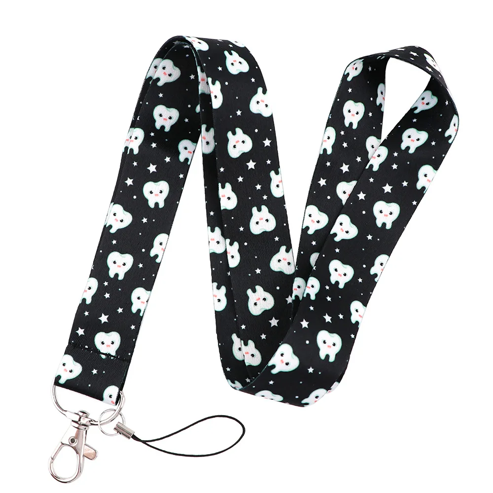 Мультяшные зубы шея ремешки брелок стоматолог доктор медсестра лента веревка