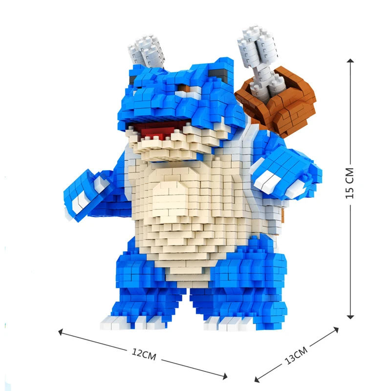 

CHAKRA 6607 Blastoise Turtle Pocket Monster 3D Model 1980pcs Small Mini Diamond Blocks Brick Building Toy for Children no Box