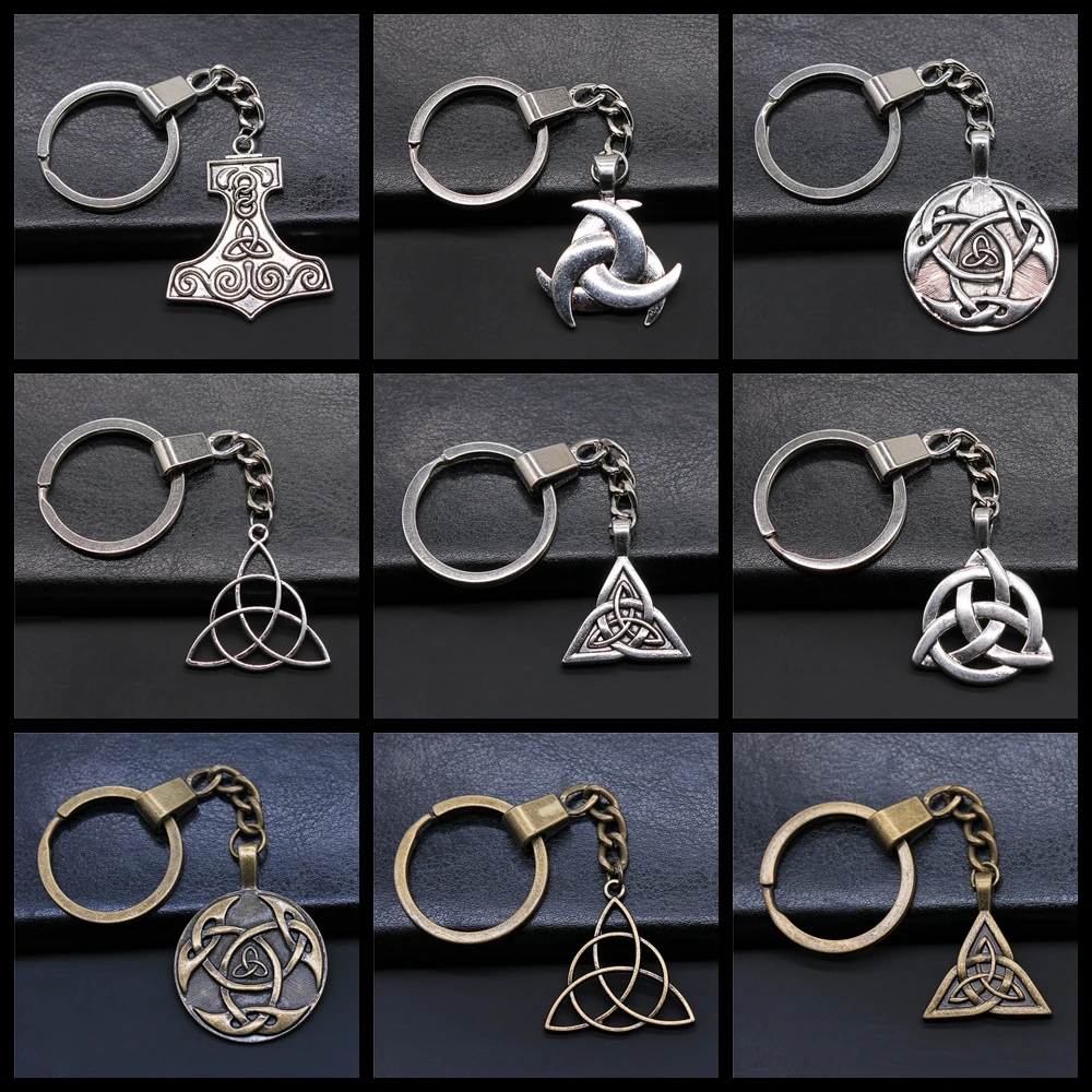 Triquetra Trinity Knot Symbol Lucky Amulet High Quality Charm Car Key Holder Keychain Party Birthday Gift |