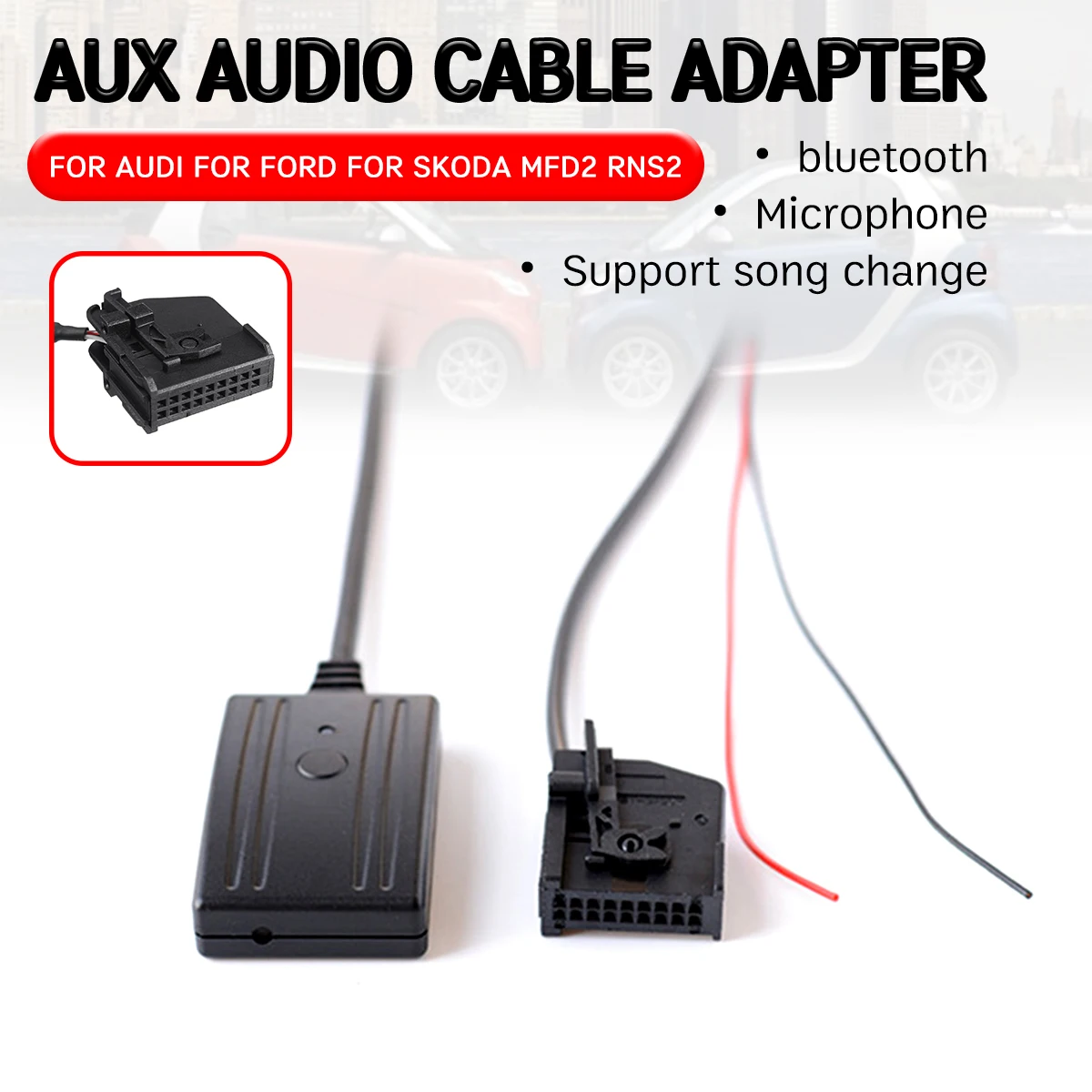 

for Audi RNS2 MFD2 CD Host Cable Adapter for Volkswagen Hands-free Hifi aux module for 18 Pin Head Unit bluetooth Aux Receiver