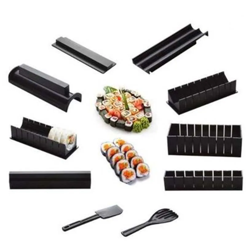 

10-Piece Set DIY Rice Ball Mold Sushi Maker Sushi Tool Set Small Rice Ball Mold Kit Press Mould Kitchen Supplies Sushi Tool Set