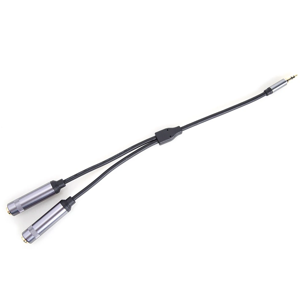 

3.5mm Stereo Plug Male to Dual 6.35mm Socket Female Y Splitter Cable 9 inch