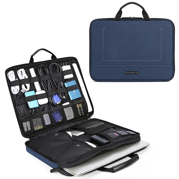 Dark Blue BAGSMART 13-14 дюймов чехол для ноутбука с аксессуарами для электроники Органайзер аксессуары для ноутбука Сумка водонепроницаемая сумка для ноутбука - Цвет: Dark Blue