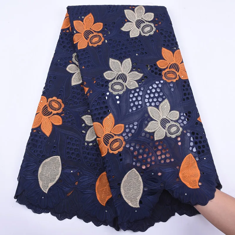 Latest 100% Cotton Lace fabric African 2020 Swiss Voile in Switzerland with Stone Tissus Dentelle High Quality 5Yards | Дом и сад