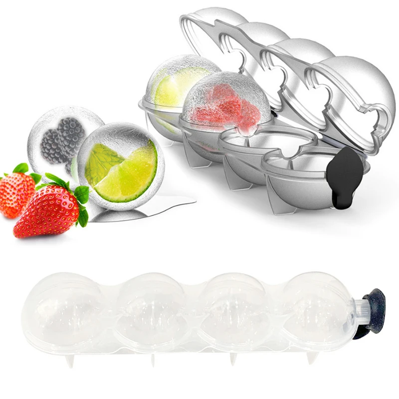 

1PC Four-hole ice tray mould 4 Cavity Ice Molds Box Ice Ball Cube Maker Bar Round Ice Hockey Mold Cocktail Party Kitchen Tools