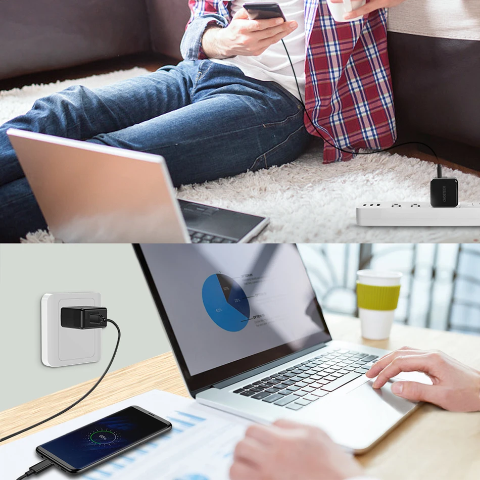CHOETECH Quick Charge 3 0 18 Вт USB настенное зарядное устройство для samsung Galaxy S9 Plus Note8 iPhone XR XS X 8