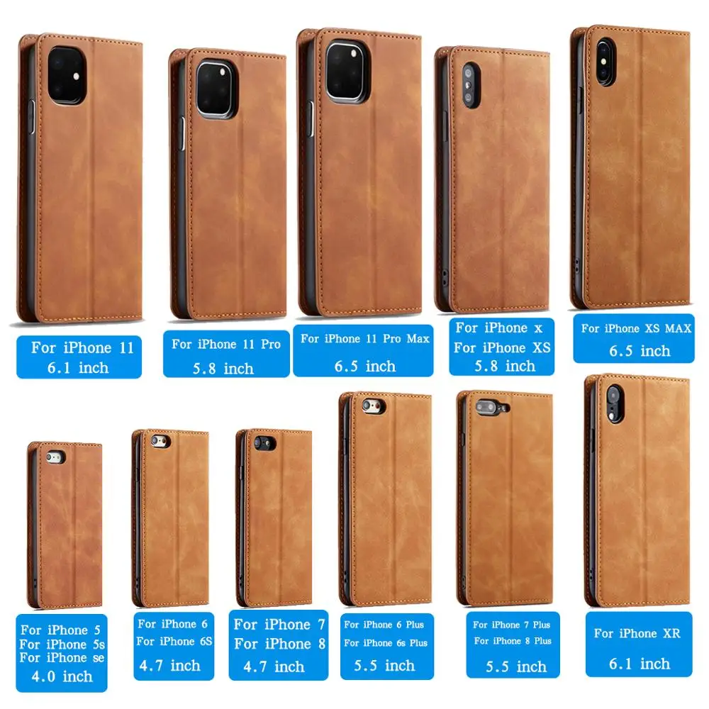 

Leather Magnetic Flip Case for IPhone 12 Mini Xs Xr X 11 pro Max Wallet Holder Cover for IPhone 8 7 6 6s Plus 5 5s se 2020 etui