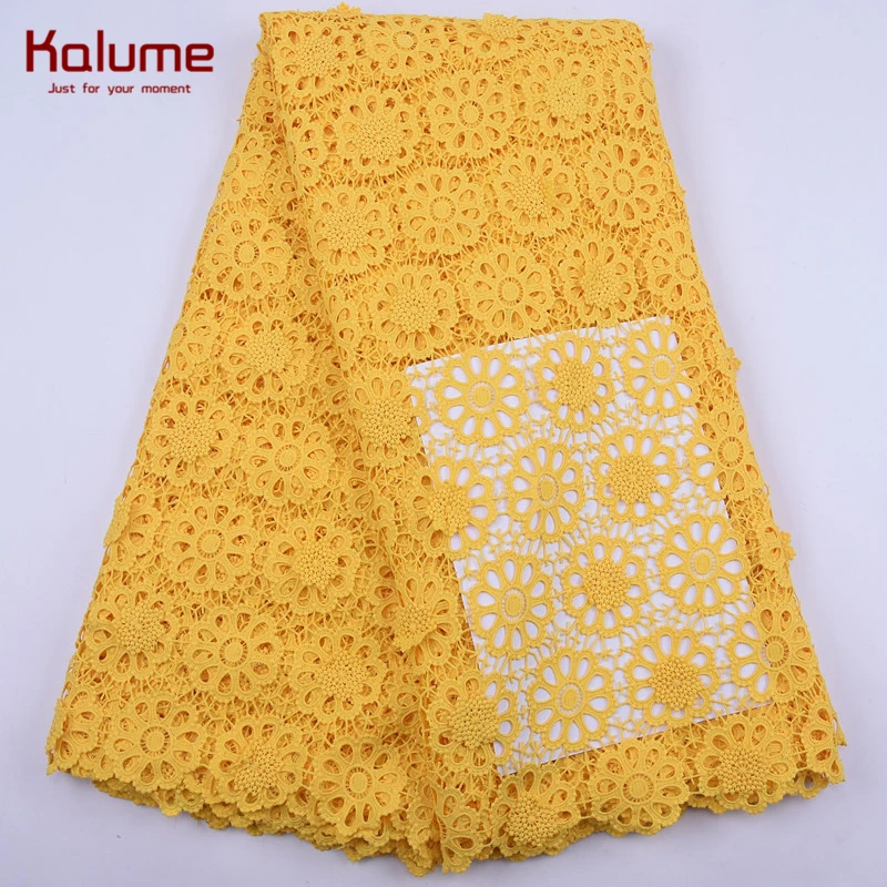 Kalume Свадебный нигерийский гипюр шнур кружевная ткань вышивка высокое качество