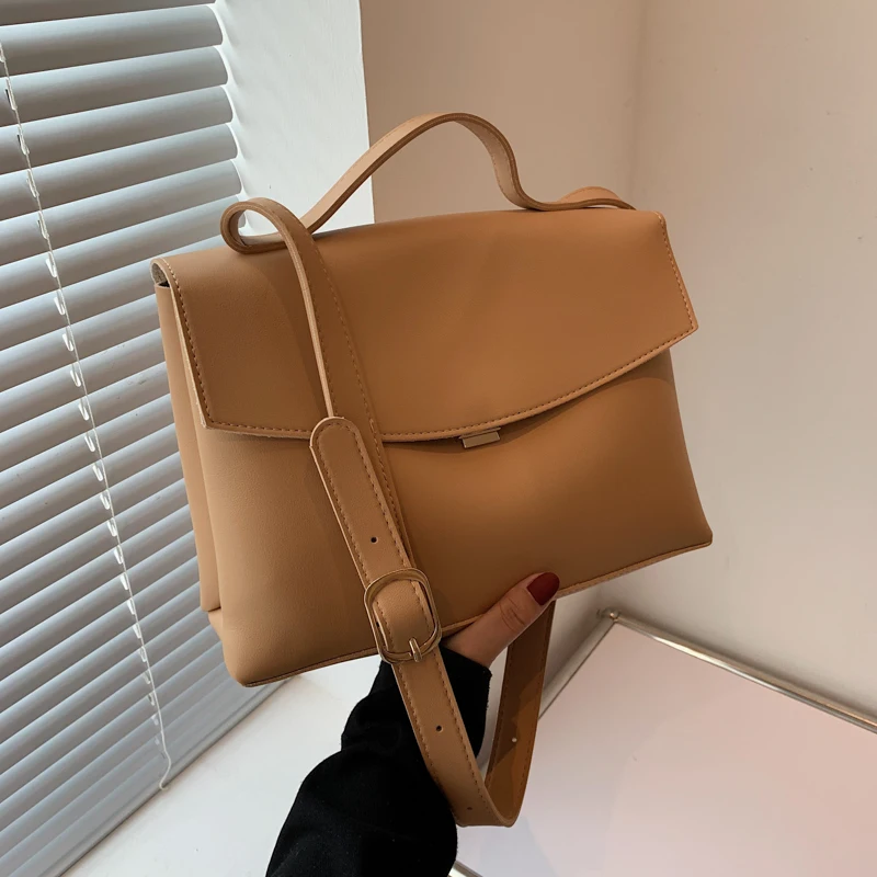 

Women Bag Flap Crosssbody Bag Large Leather Shoulder Bags High Quality Flap Totes Shopper Women Handbag Solid Color Satchels