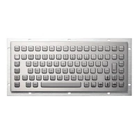 for kiosks cnc machine waterproof stainless steel 86 keys rugged compact metal industrial keyboard