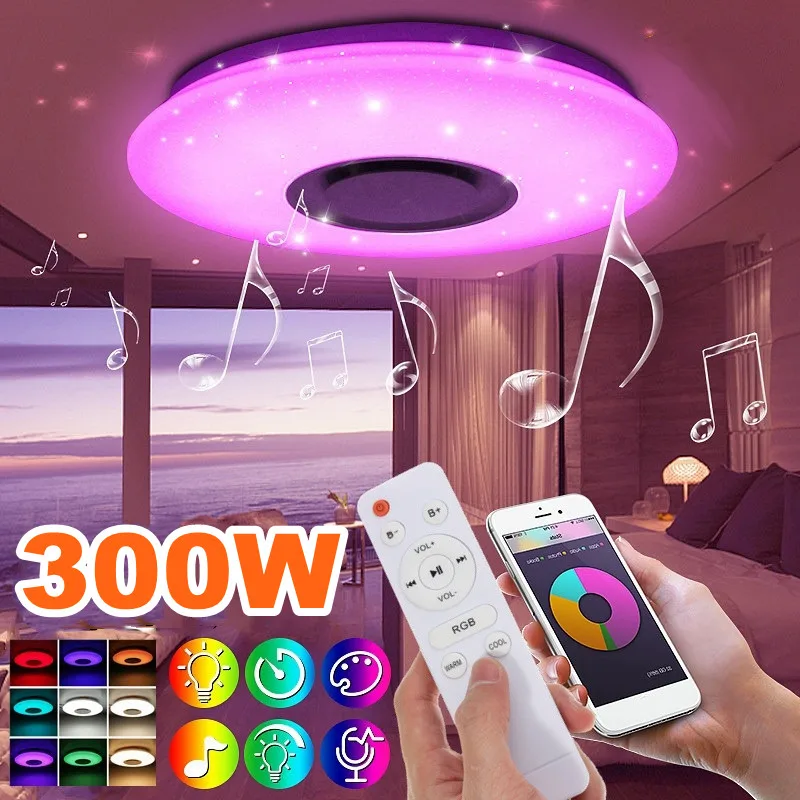 

RGB-лампа потолочная с регулируемой яркостью, 300 Вт, В переменного тока