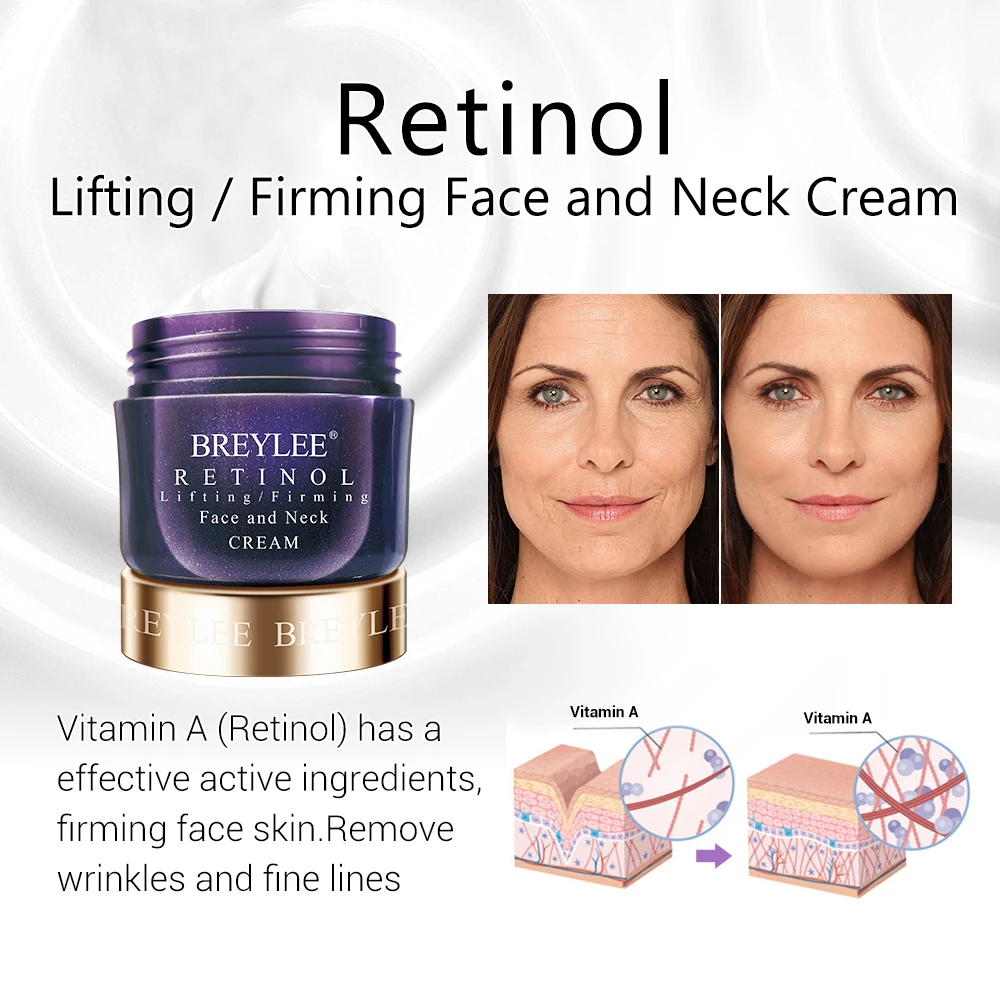 BREYLEE Face Hyaluronic Acid Moisturizing Day Cream Retinol Anti Wrinkle Vitamin C Whitening Skin Care Acne Treatment 40g | Красота и