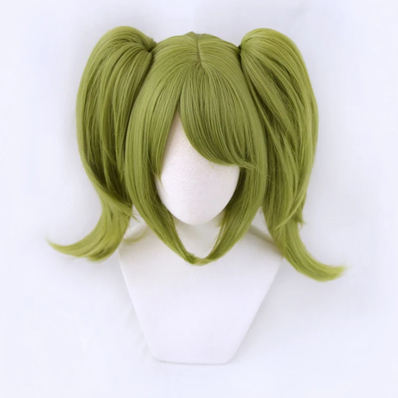 Парик для косплея по мотивам игры данганронпа термостойкий волос с зелеными