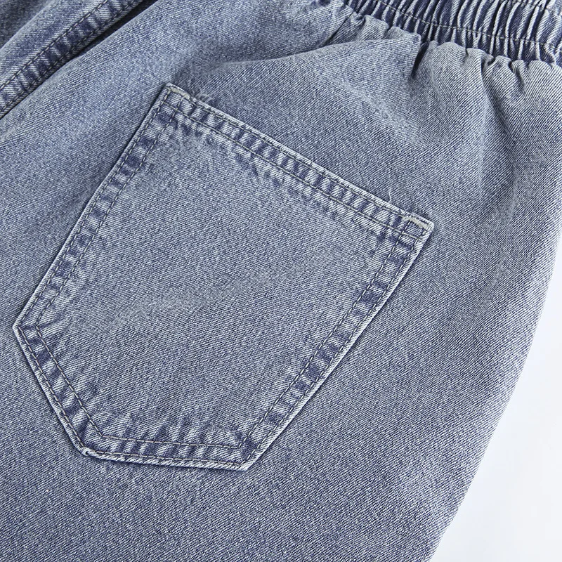 

2021 Autumn And Winter New Loose Slim Women's Versatile Basic Elastic Band Hem Harlan Jeans Size:S-L